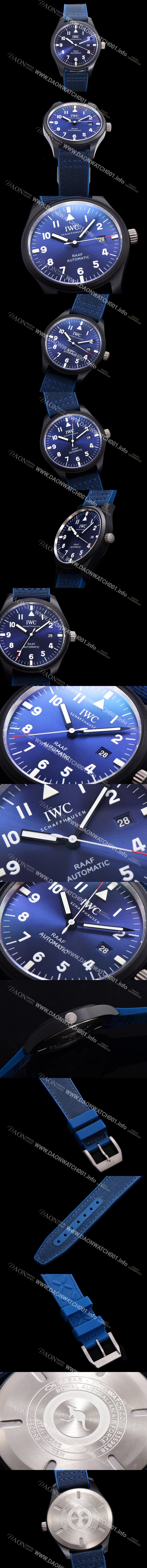 홍콩명품 [아이더블유씨]남성용 파일럿 IW328102 마크 탑건 오토매틱 40mm 세라믹재질 나토천/가죽줄 믹스 블루다이얼 iwc70618