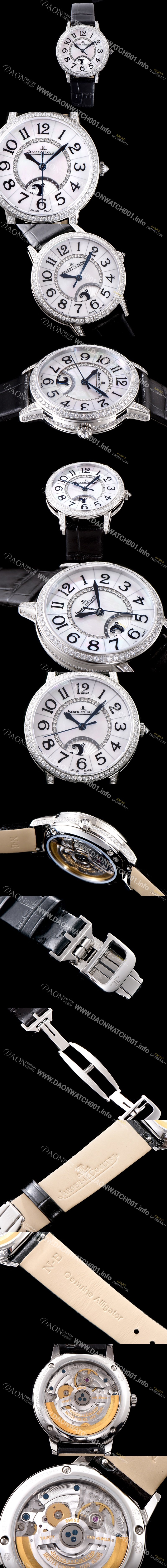 홍콩명품 [예거르꿀르뜨] 남성용 랑데부 나잇&데이 3442440 레이디 워치 최상급 다이아몬드 세팅 문페이즈 자개 다이얼 오토매틱 무브먼트 JAG0410