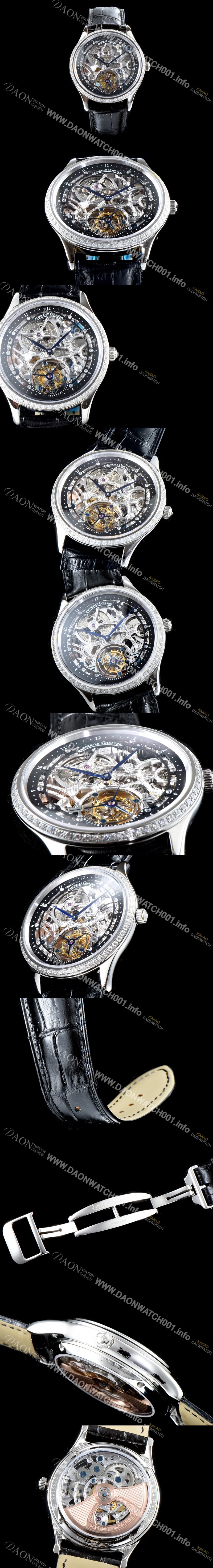 홍콩명품 [예거르쿨트르] 남성용 신형 마스터 그랜드 투어빌론 1:1 수공 맞물림 형식의 쥬얼라인 블랙&실버 스켈레톤 다이얼 투어빌론 무브먼트 JAG0401