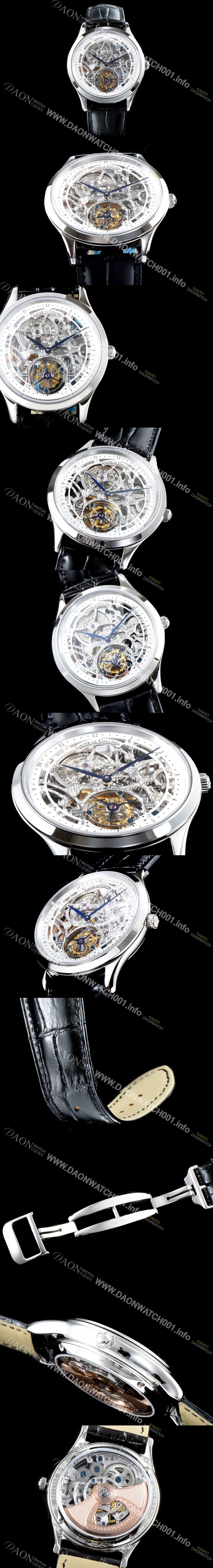 홍콩명품 [예거르쿨트르] 남성용 신형 마스터 그랜드 투어빌론 쥬얼 다이아몬드 인덱스 화이트&실버 스켈레톤 다이얼 투어빌론 무브먼트 JAG0400