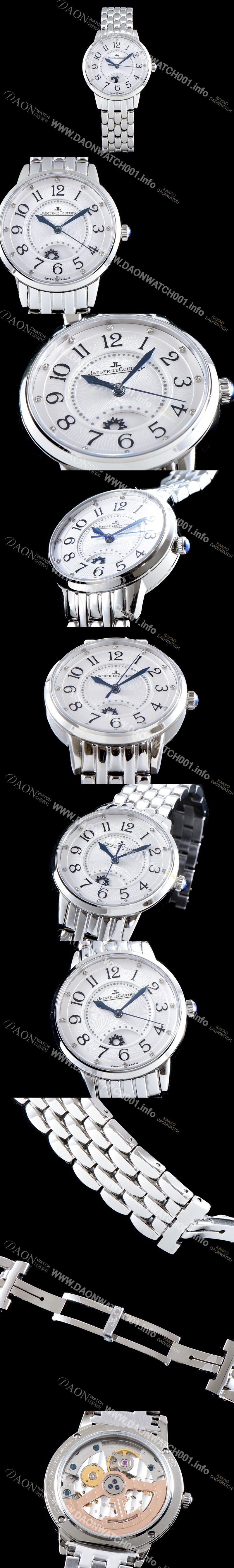홍콩명품 [예거르꿀르뜨] 남성용 랑데부 나잇&데이 3448110  미디엄 레이디 워치!! 문페이즈 화이트 기요셰 다이얼 오토매틱 무브먼트 JAG0451