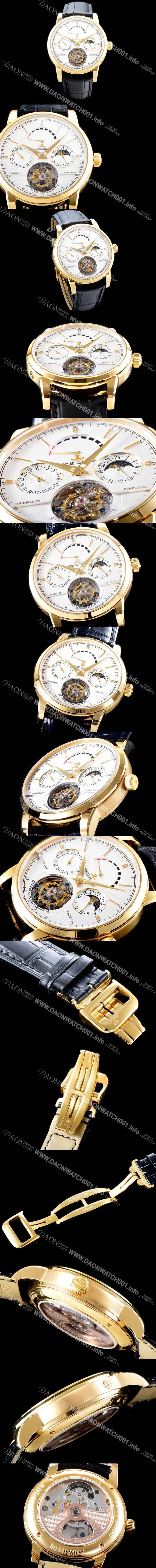 홍콩명품 [예거르쿨트르] 남성용 마스터 그랑 트래디션 5042420 퀀템 퍼페추얼 18K 옐로우골드 화이트 다이얼 아시안 투어빌론 탑재 무브먼트 JAG0412