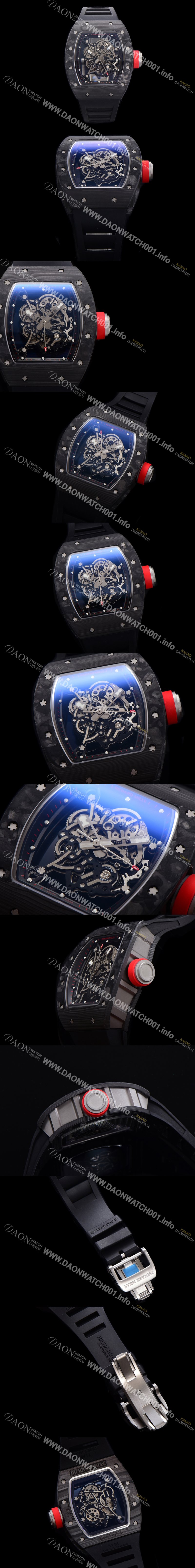 홍콩명품 [리차드밀레] 남성용 RM055 NTPT 카본케이스 50미리 스켈레톤 다이얼 기계식 수동형 무브먼트 RIC73899