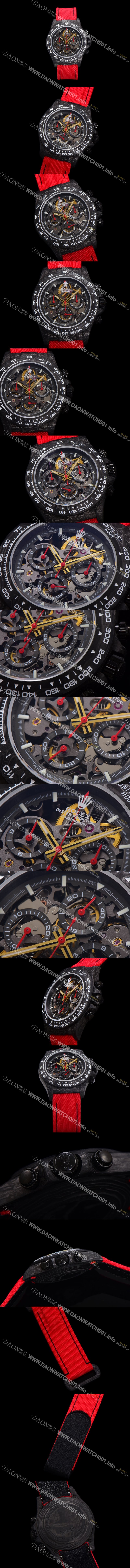 홍콩명품 [로렉스]남성용 데이토나 포지드카본 40mm 크로노그래프 오토매틱 Cal.4130 무브먼트 스켈레톤 다이얼 rol5368