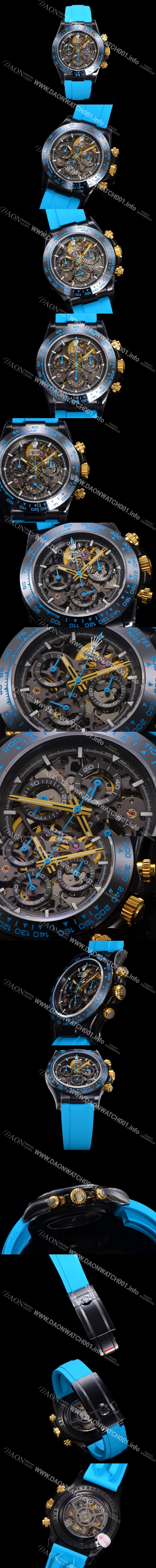 홍콩명품 [로렉스]남성용 데이토나 세라믹 베젤 40mm 크로노그래프 오토매틱 Cal.4130 무브먼트 스켈레톤 다이얼 rol5377