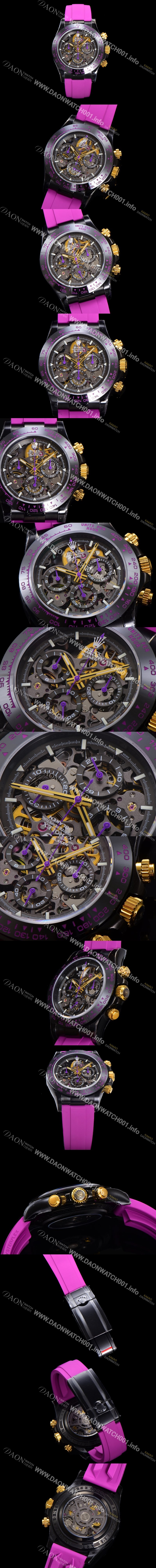 홍콩명품 [로렉스]남성용 데이토나 세라믹 베젤 40mm 크로노그래프 오토매틱 Cal.4130 무브먼트 스켈레톤 다이얼 rol5378