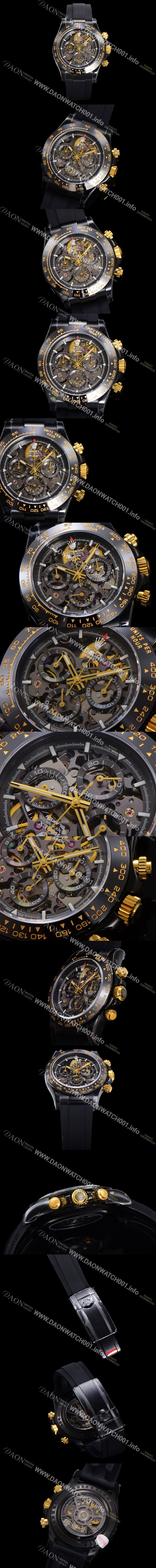 홍콩명품 [로렉스]남성용 데이토나 세라믹 베젤 40mm 크로노그래프 오토매틱 Cal.4130 무브먼트 스켈레톤 다이얼 rol5379