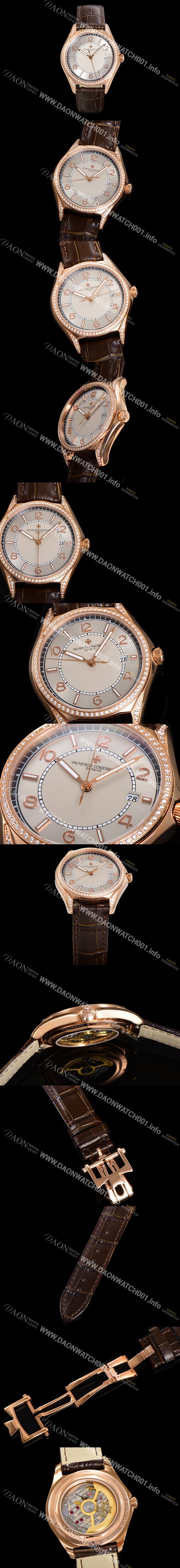 홍콩명품 [바쉐론 콘스탄틴] 남성용 피프티식스 Ref.4600E 오토매틱 1326 타입 18K 로즈골드 40mm 보석/큐빅 가죽줄 그레이 다이얼 vac1150