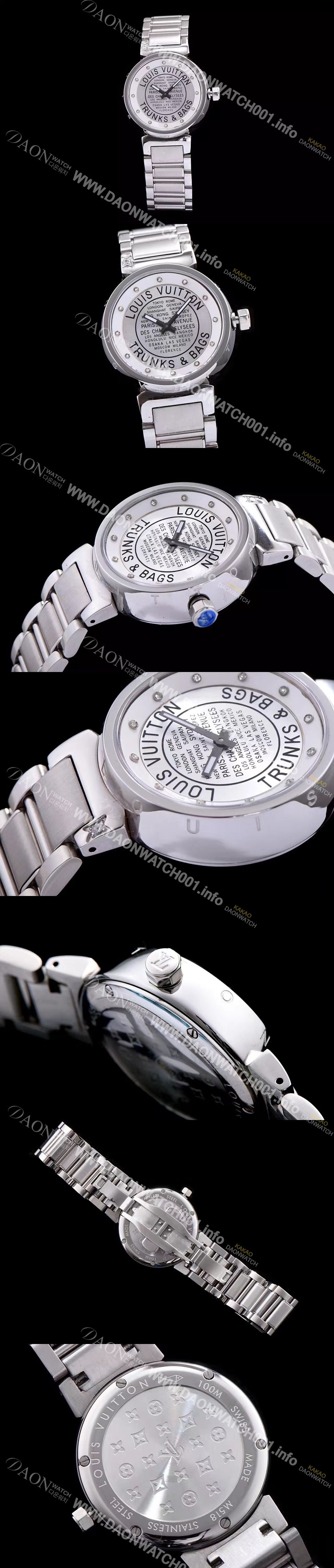 홍콩명품 [루이비통] 남성용 탕부르 화이트 다이얼 쿼츠 무브먼트 LOU4210