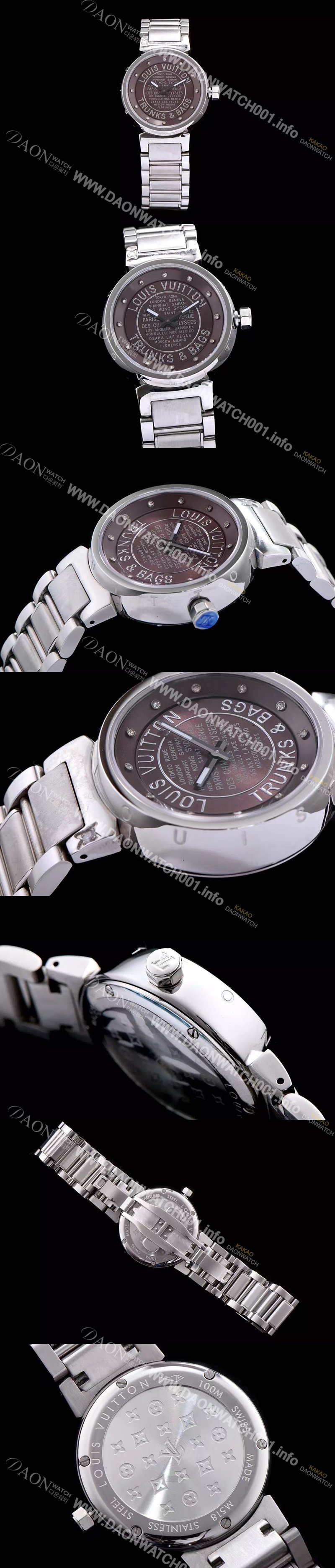 홍콩명품 [루이비통] 남성용 탕부르 브라운 다이얼 쿼츠 무브먼트 LOU4200