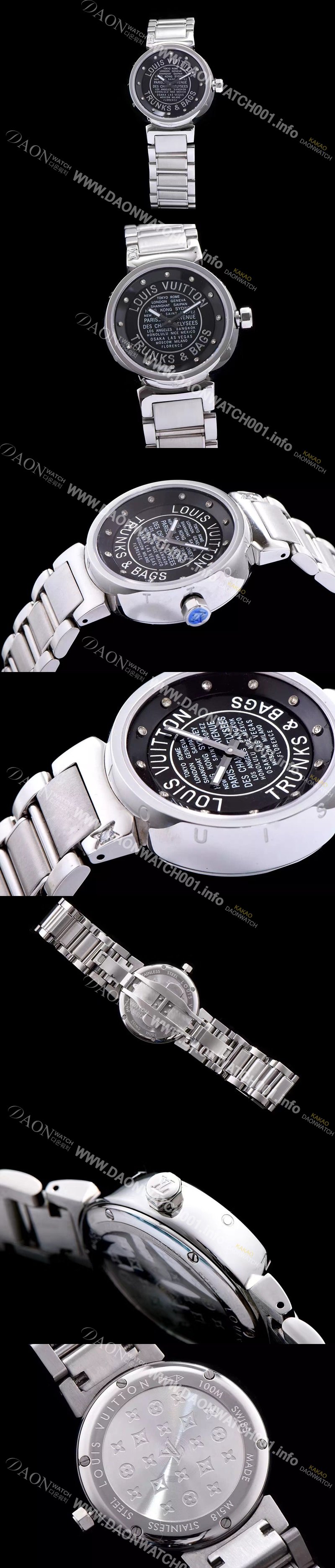 홍콩명품 [루이비통] 남성용 탕부르 블랙 다이얼 쿼츠 무브먼트 LOU4204