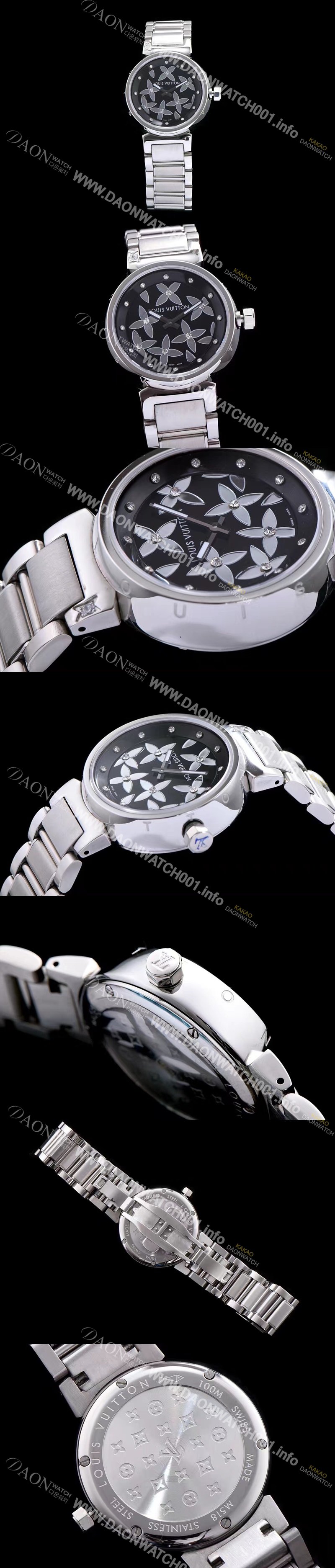 홍콩명품 [루이비통] 남성용 탕부르 블랙 다이얼 쿼츠 무브먼트 LOU4202