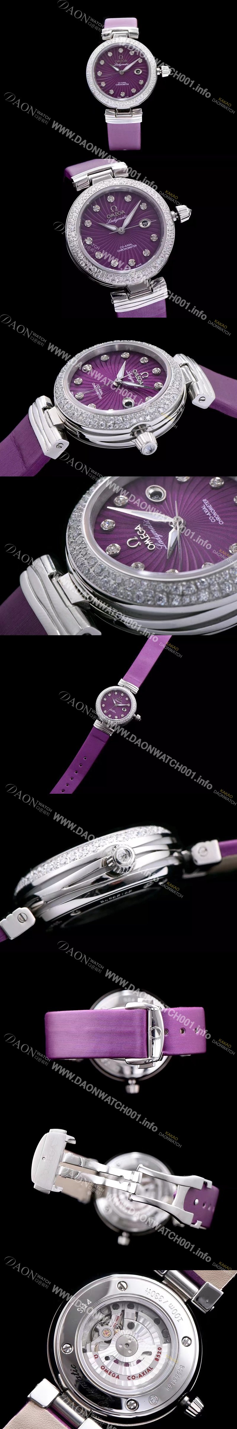 홍콩명품 [오메가] 여성용 드빌 퍼플 다이얼 오토매틱 무브먼트 OMG0300