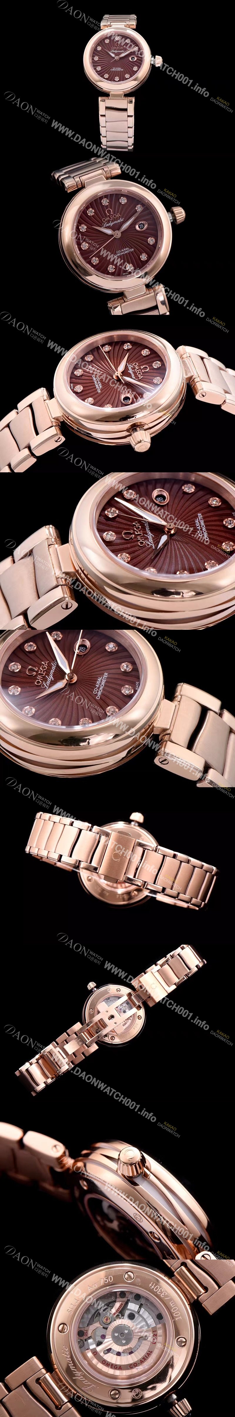 홍콩명품 [오메가] 여성용 드빌 브라운 다이얼 오토매틱 무브먼트 OMG0300