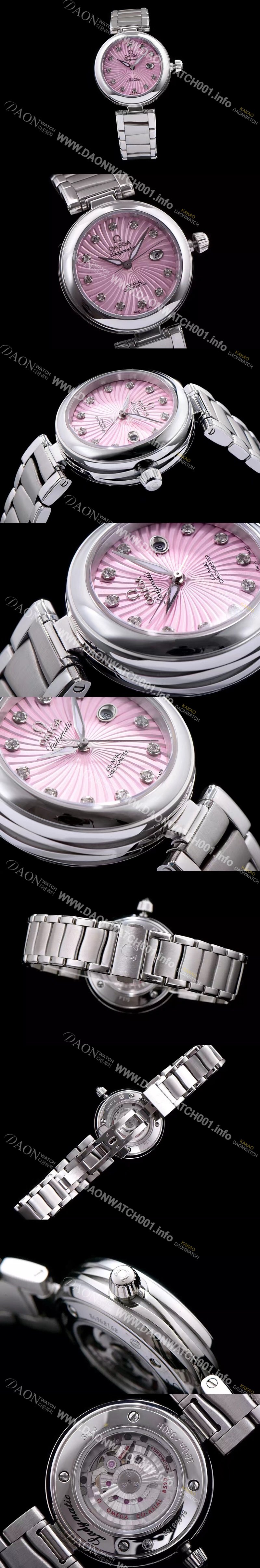 홍콩명품 [오메가] 여성용 드빌 핑크 다이얼 오토매틱 무브먼트 OMG0344