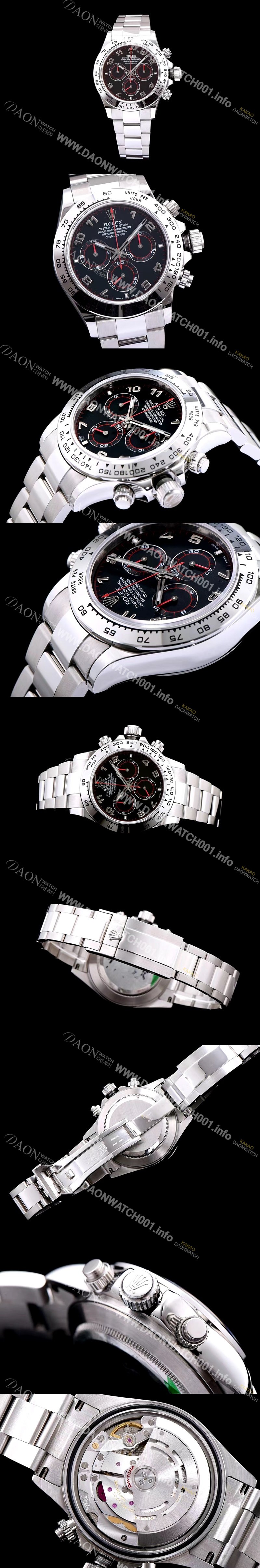 홍콩명품 [로렉스] 남성용 데이토나 블랙 다이얼 오토매틱 무브먼트 ROL0131