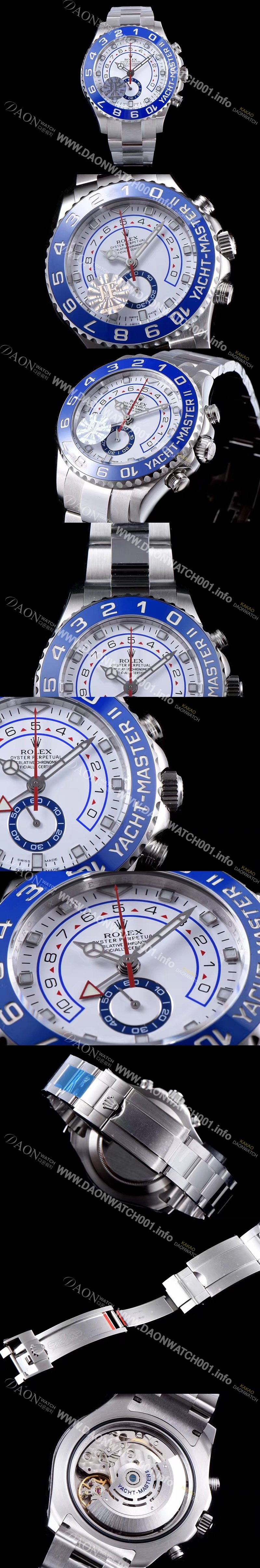 홍콩명품 [로렉스] 남성용 업그레이드!!! 요트마스터 116688 크로노그래프 화이트 다이얼 ETA-7750 오토매틱 무브먼트 ROL00031
