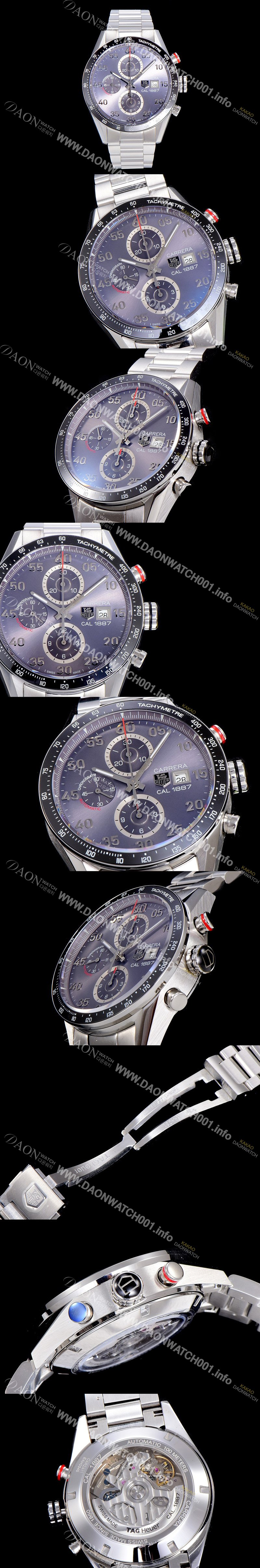 홍콩명품 [태그호이어] 남성용 까레라 크로노그래프 그레이 다이얼 ETA-7750 오토매틱 무브먼트 TAG0200