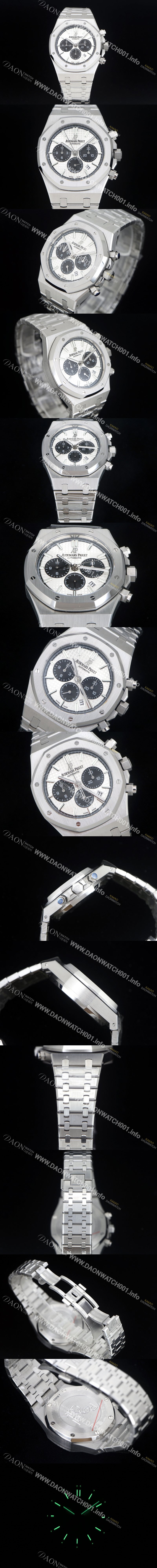 홍콩명품 [오데마피게] 남성용 로얄오크 26331ST.OO.1220ST.03 화이트 와플 다이얼 신형 ETA 7750B-2 오토매틱 무브먼트 AUD88424