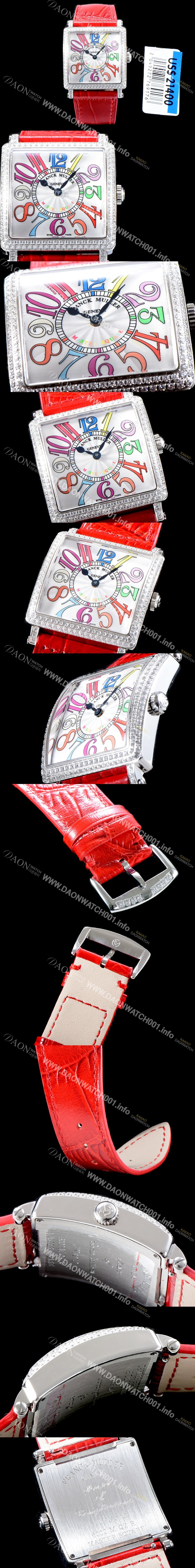 홍콩명품 [프랭크 뮬러] 남성용 마스터 스퀘어 6000 K SC DT COL DRM V D 레이디 워치 쥬얼 다이아몬드 베젤 크레이지 아워 다이얼 스위스 오토매틱 무브먼 FRA4431