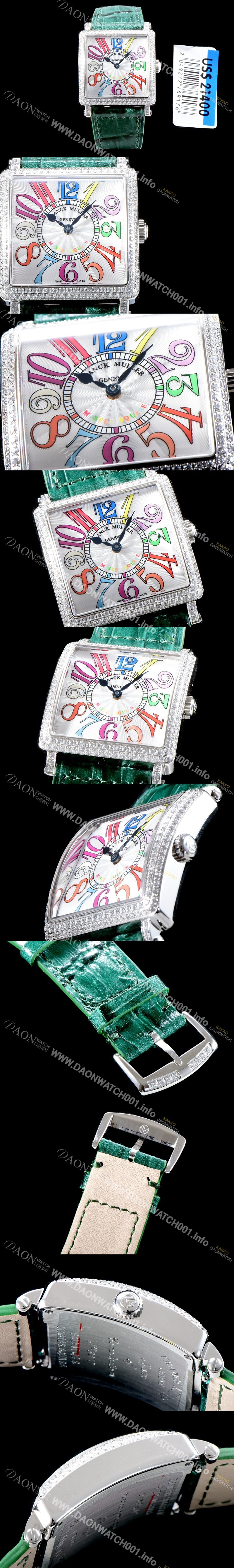 홍콩명품 [프랭크 뮬러] 남성용 마스터 스퀘어 6000 K SC DT COL DRM V D 레이디 워치 쥬얼 다이아몬드 베젤 크레이지 아워 다이얼 스위스 오토매틱 무브먼 FRA4430