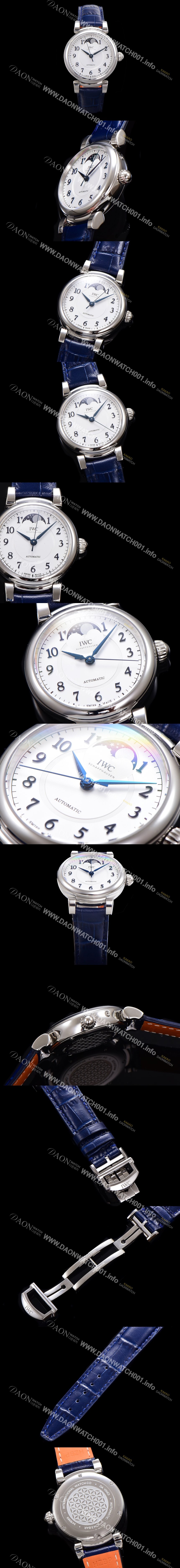 홍콩명품 [아이더블유씨]여성용 다빈치 IW459306 오토매틱 문페이즈 36mm 18K 로조골드 다이아몬드베젤가죽줄 화이트다이얼 iwc81539