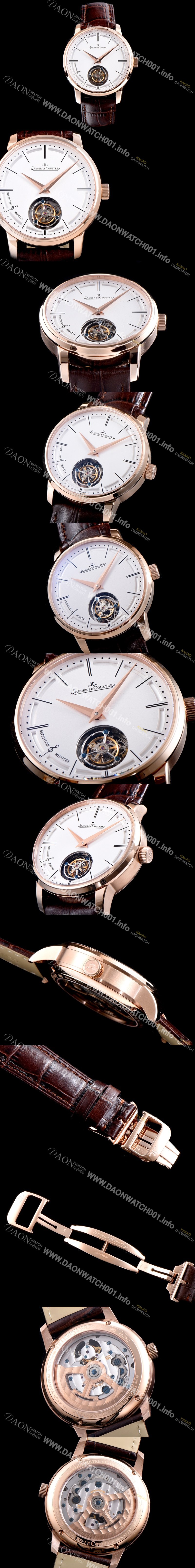 홍콩명품 [예거르쿨트르] 남성용 마스터 울트라 씬 1313520 미닛 리피터 플라잉 투르비옹 18K 로즈골드 화이트 다이얼 아시안 투어빌론 탑재 무브먼트 JAG0410