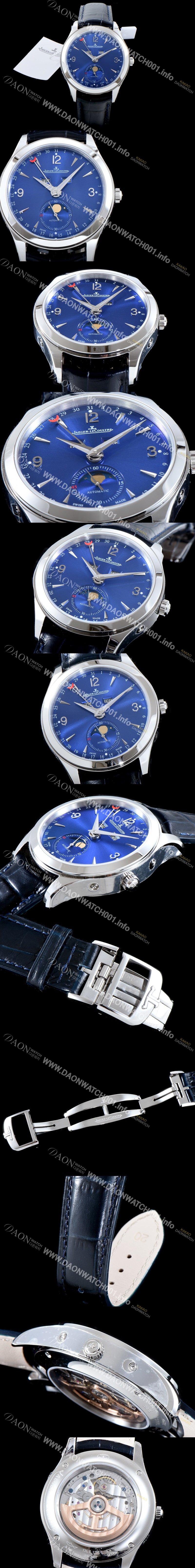 홍콩명품 [예거르꿀뜨르] 남성용 마스터 캘린더 1558420 씬 문페이즈 블루 썬더스트 다이얼 UP!! 수정형 Cal.866 타입 오토매틱 무브먼트 JAG0400