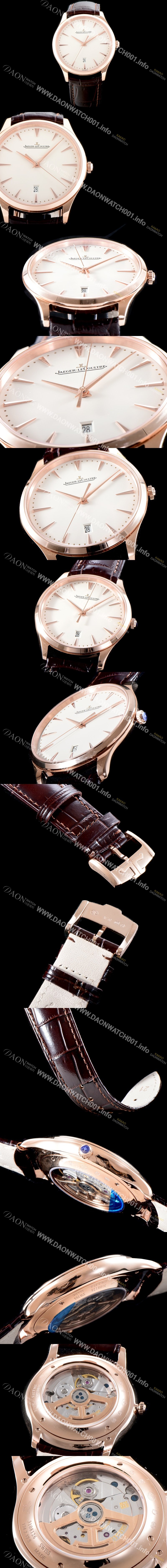 홍콩명품 [예거르꿀뜨르] 남성용 마스터 울트라 씬 데이트1282510 플래식한 40MM UP!! 18K 로즈골드 에그쉘 베이지 다이얼 오토매틱 무브먼트 JAG0403