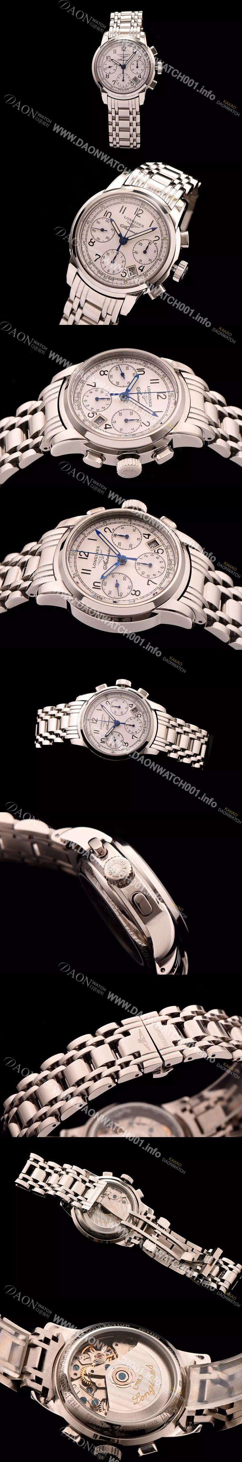 홍콩명품 [론진] 남성용 마스터 컬렉션 크로노그래프 오토매틱 화이트 다이얼 LON0444