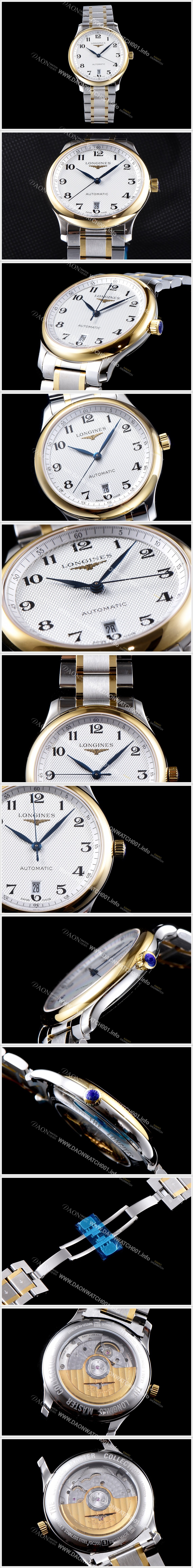 홍콩명품 [론진] 남성용 워치메이킹 트래디션!! 마스터 컬렉션 L2.628.4.78.6 라운드형 38.5MM 데이트 UP!! 18K 옐로우골드 발리콘 다이얼 브레이슬릿 오토매틱 무브먼트 LON0415