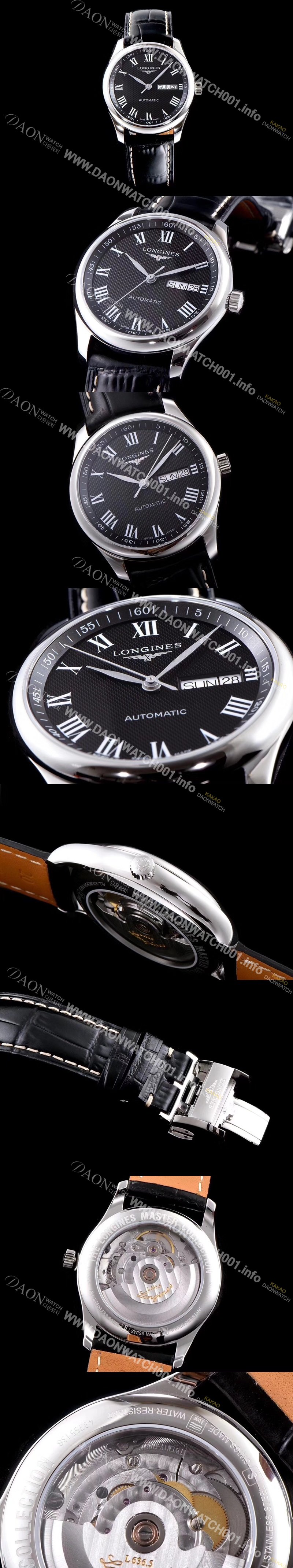 홍콩명품 [론진] 남성용 마스터 컬렉션 L2.755.4.51.7 LG사 데이트블랙 발리콘 다이얼 오토메틱 무브먼트 LON0411