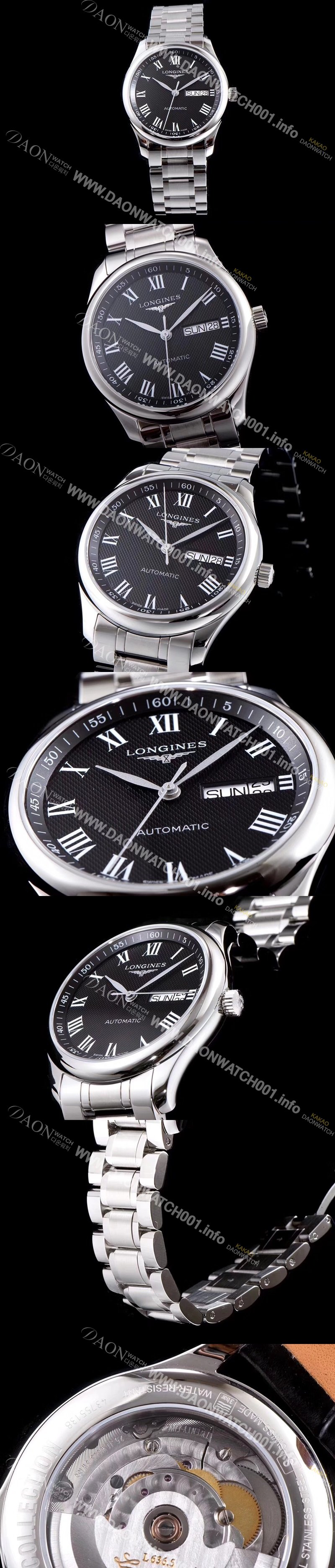 홍콩명품 [론진] 남성용 마스터 컬렉션 L2.755.4.51.6 LG사 데이트블랙 발리콘 다이얼 브레이슬릿 오토메틱 무브먼트 LON0410