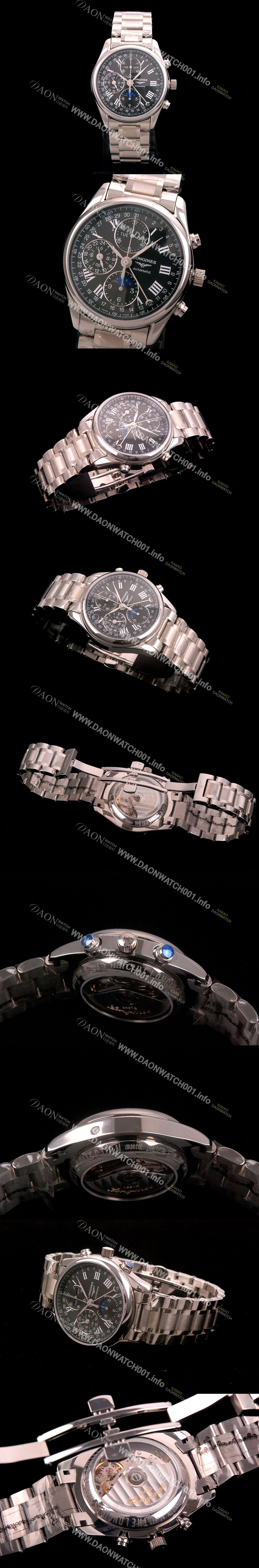 홍콩명품 [론진] 남성용 워치메이킹 트래디션!! 마스터 컬렉션 L2.673.4.51.7 문페이즈 크로노그래프 베스트 모델 블랙 발리콘 다이얼 오토매틱 무브먼트 LON0403