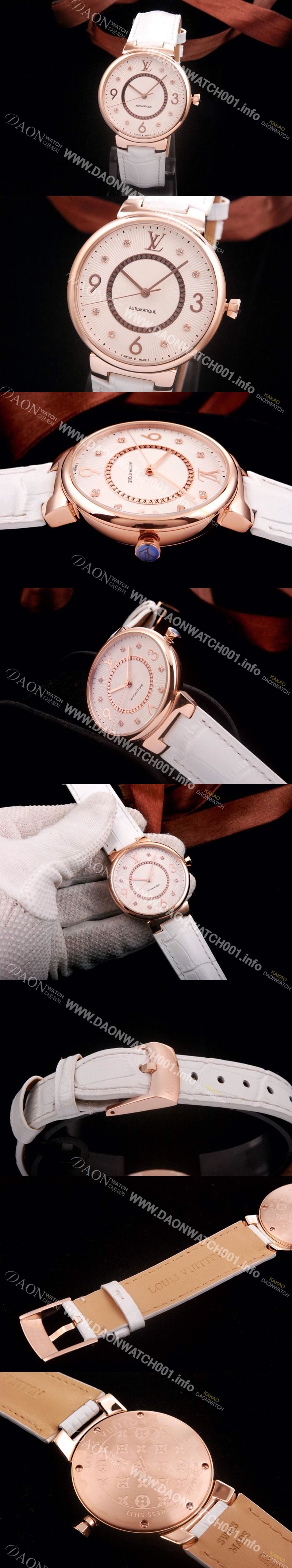 홍콩명품 [루이비통] 남성용 로즈골드 다이얼 탕부르 모노그램 쿼츠 무브먼트 LOU4225