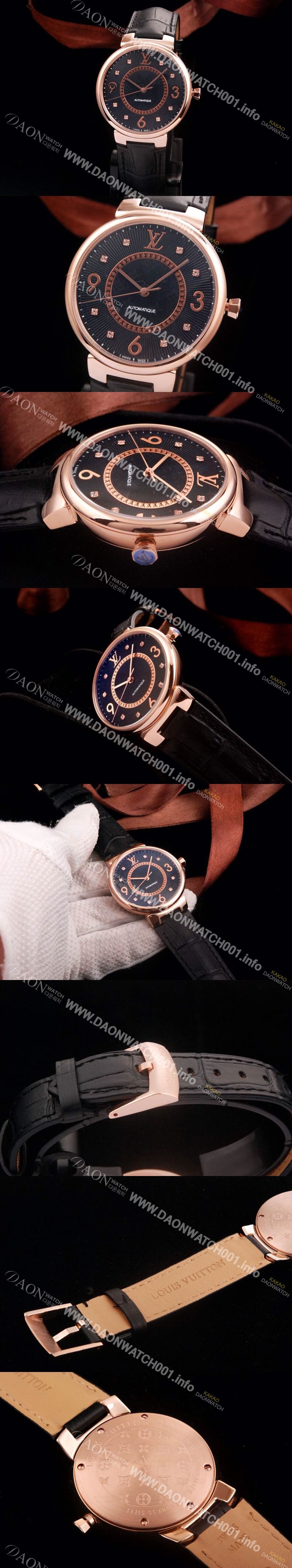 홍콩명품 [루이비통] 남성용 브라운 다이얼 탕부르 모노그램 Quartz Movement LOU4212