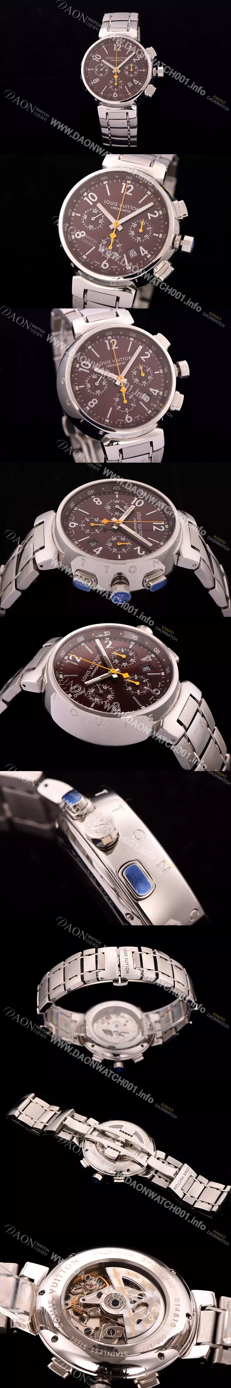 홍콩명품 [루이비통] 남성용 탕부르 Q11211 최신버전 업그레이드형 크로노그래프 브라운 다이얼 신형 ETA 7750 오토매틱 무브먼트 LOU4213