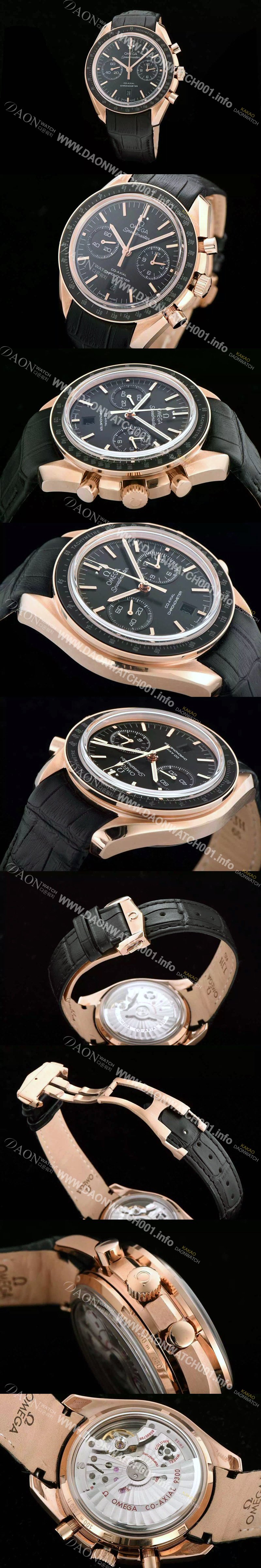 홍콩명품 [오메가] 남성용 스피드마스터 크로노그래프 블랙다이얼 블랙&골드 OMG0100