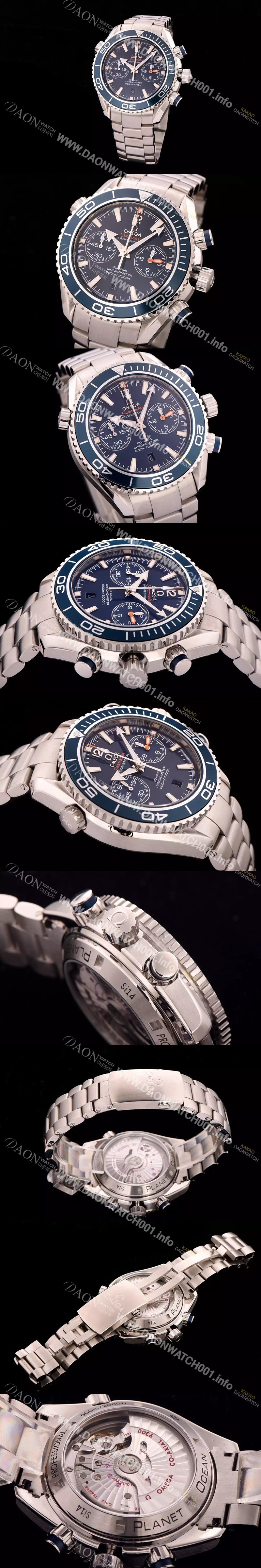 홍콩명품 [오메가] 남성용 씨마스터 ETA-7750 오토매틱 무브먼트 블루 다이얼 OMG0022