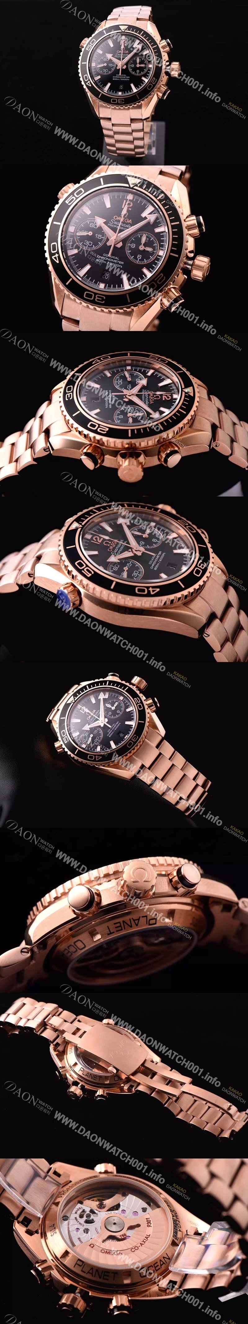 홍콩명품 [오메가] 남성용 씨마스터 ETA-7750 오토매틱 무브먼트 블랙 다이얼 OMG0021