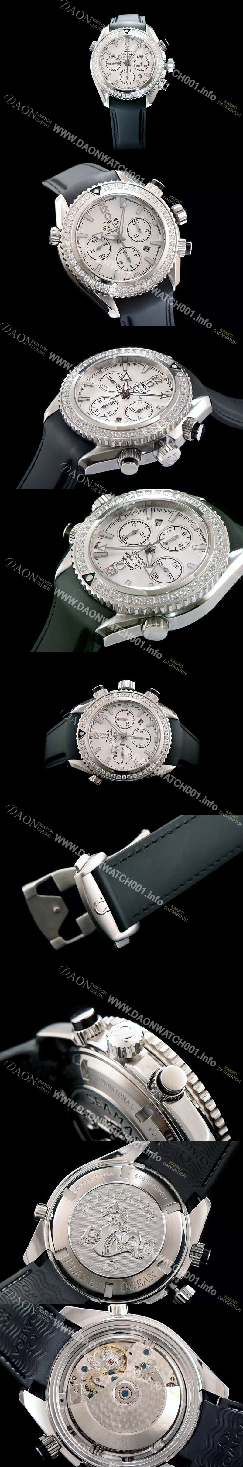 홍콩명품 [오메가] 남성용 시마스터 코엑시엘 222.32.38.50.01 쥬얼 다이아몬드 베젤 크로노그래프 화이트 다이얼 오토매틱 무브먼트 OMG0005
