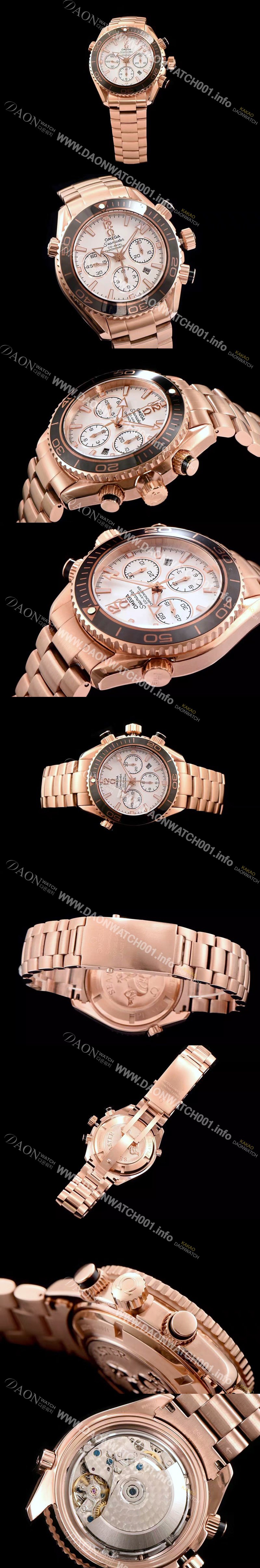 홍콩명품 [오메가] 남성용 시마스터 플래닛오션 222.30.38.50.01 18k 로즈골드 크로노그래프 화이트 다이얼 오토매틱 무브먼트 OMG0030