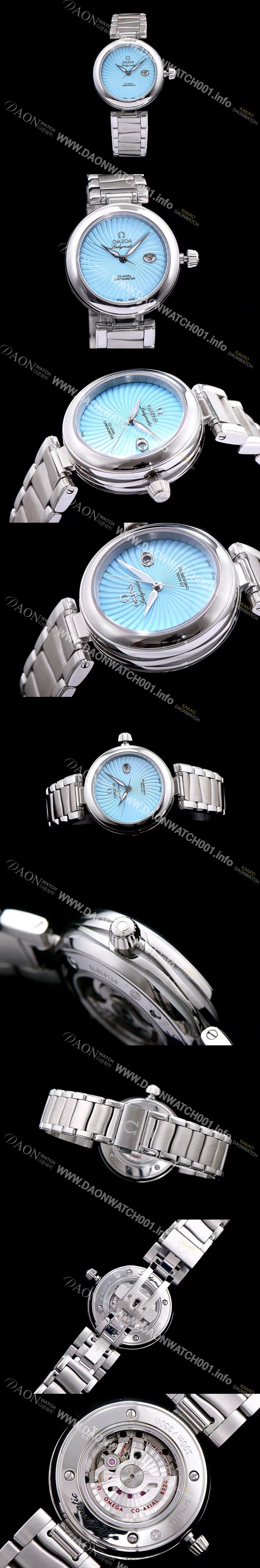 홍콩명품 [오메가] 여성용 드빌 레이디메틱 신제품!! 425.33.34.20.05.001 물결무늬 입체형 블루 다이얼 브레이슬릿 오토매틱 무브먼트 OMG0031