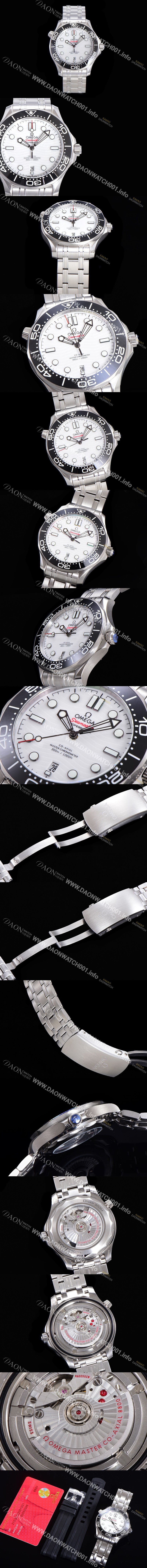 홍콩명품 [오메가] 남성용 시마스터 210.30.42.20.04.001 다이버 300M 오메가 코-액시얼 마스터 크로노미터 42MM 화이트 다이얼 Calibre 3130타입 오토매틱 무브먼트 OMG05043