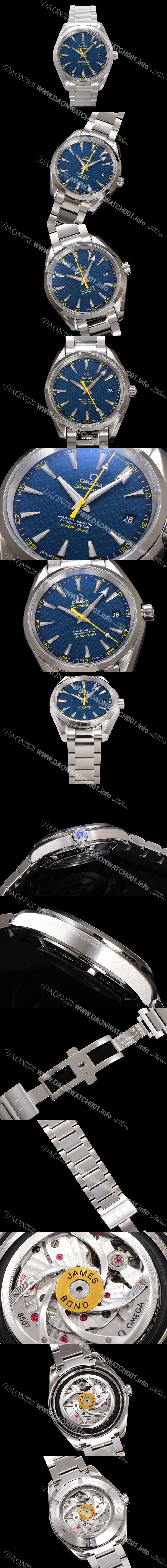 홍콩명품 [오메가] 남성용 씨마스터 231.10.42.21.03.004 아쿠아테라 제임스 본드 007 리미티드 에디션 15,007 Gauss 코-액시얼 41.5MM 크로노미터 블루 다이얼 오토매틱 무브먼트 omg20230
