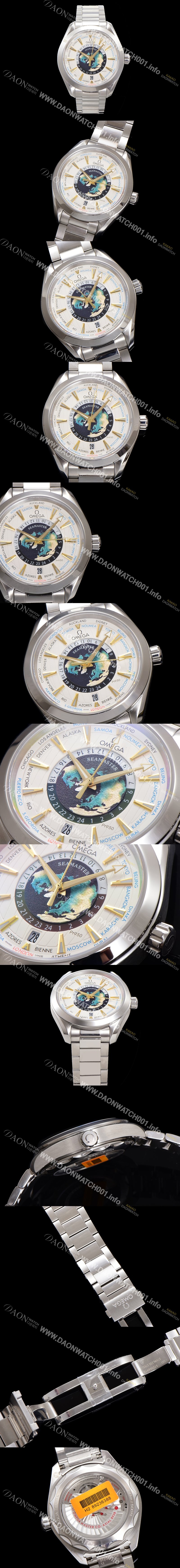 홍콩명품 [오메가] 남성용 씨마스터 220.93.43.22.99.001 아쿠아테라 150M GMT 월드타이머 43미리 오토매틱 Cal. 8938 타입 메탈줄 실버 다이얼 omg20243