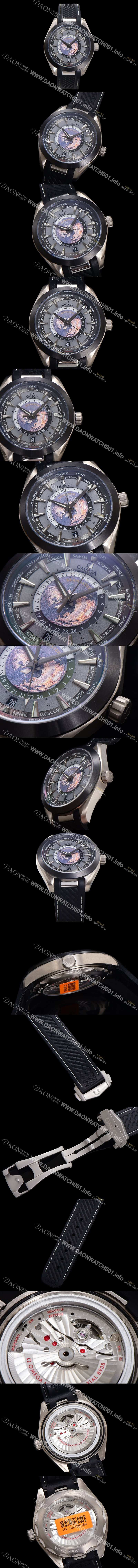 홍콩명품 [오메가] 남성용 씨마스터 220.92.43.22.99.001 아쿠아테라 150M GMT 월드타이머 43미리 오토매틱 Cal. 8938 타입 우레탄줄 그레이 다이얼 omg20244