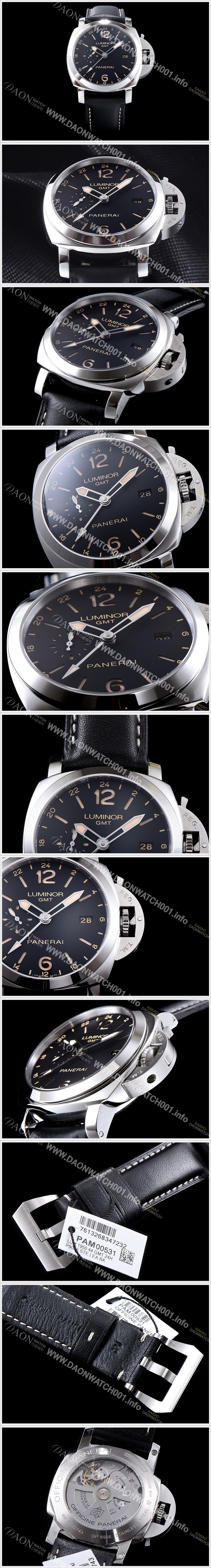 홍콩명품 [파네라이] 남성용 루미노르 1950 3Days GMT pam00531 오토매틱 Cal.P9003 무브먼트 블랙 다이얼 PAN1217