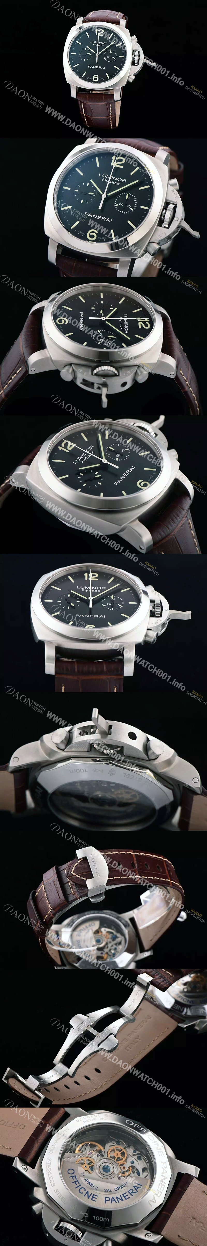 홍콩명품 [파네라이] 남성용 루미너 플라이배크 블랙 다이얼 PAN0453