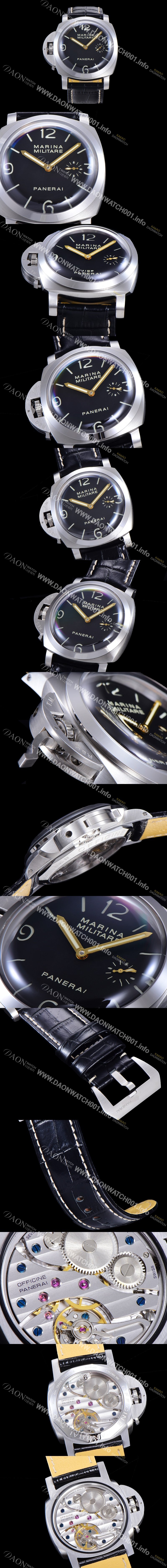 홍콩명품 [파네라이] 남성용 루미노르 마리나 시리즈 PAM00217 모델 블랙 다이얼 슈퍼루미노바 야광 인덱스 신형 ETA 6497-2 오토매틱 무브먼트 PAN1200